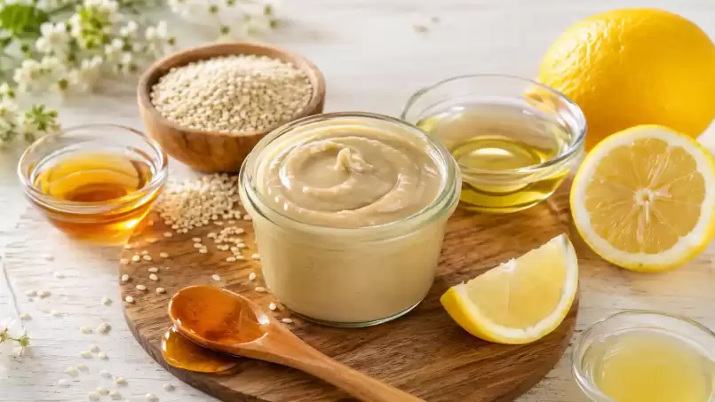 Selai wijen dengan madu dan jeruk